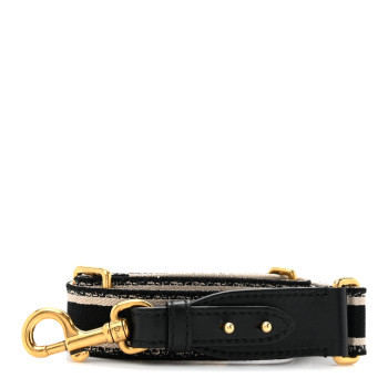 CHRISTIAN DIOR Canvas Embroidered Shoulder Strap Blue
