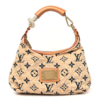 LOUIS VUITTON Nylon Monogram Cruise Bulles PM Beige