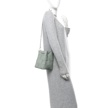 BOTTEGA VENETA Nappa Maxi Intrecciato Small Cassette Bucket Bag New Sauge
