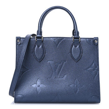 LOUIS VUITTON Metallic Empreinte Monogram Giant Onthego PM Navy Nacre