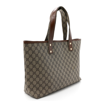 GUCCI GG Plus Monogram Medium Signature Web Loop Tote Brown