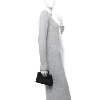 HERMES Ostrich Kelly Sellier Mini 20 Black