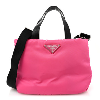 PRADA Tessuto Nylon Soft Padded Shopping Tote Fuxia