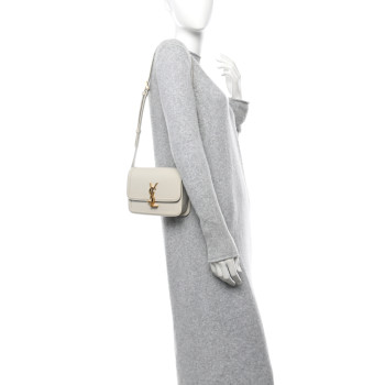 SAINT LAURENT Smooth Calfskin Monogram Small Solferino Satchel  Blanc Vintage