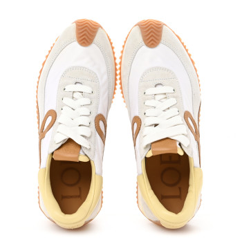 LOEWE Nylon Suede Flow Runner Sneakers 36 White Medium Concealer