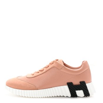 HERMES Suede Lambskin Bouncing Sneakers 39 Nude
