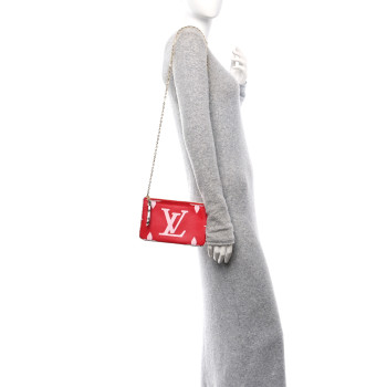 LOUIS VUITTON Monogram Giant Double Zip Pochette Rouge