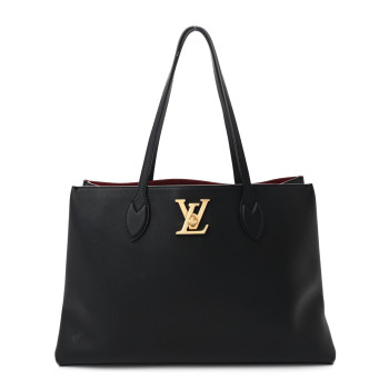 LOUIS VUITTON Grained Calfskin Lockme Shopper Black