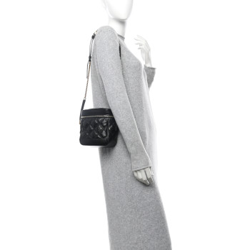 SAINT LAURENT Grain de Poudre Quilted 80's Vanity Bag Black