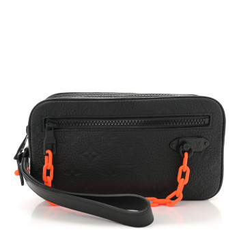 LOUIS VUITTON Taurillon Monogram Uniformes Solar Ray Soft Pochette Volga Black