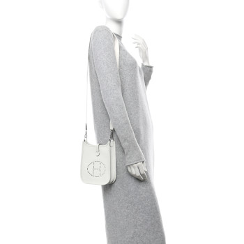 HERMES Taurillon Clemence Evelyne TPM New White
