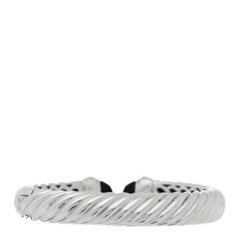 DAVID YURMAN Sterling Silver Diamond Black Onyx 10mm Waverly Bracelet