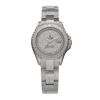 ROLEX Stainless Steel Platinum 29mm Yacht-Master Watch Silver 169622