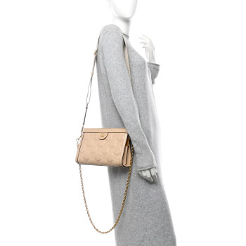 GUCCI Calfskin GG Matelasse Small Slim Chain Shoulder Bag Naturale