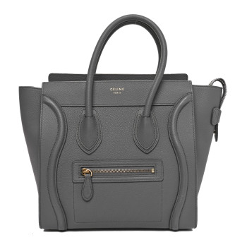 CELINE Baby Drummed Calfskin Micro Luggage Kohl