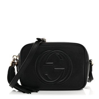 GUCCI Pebbled Calfskin Small Soho Disco Bag Black