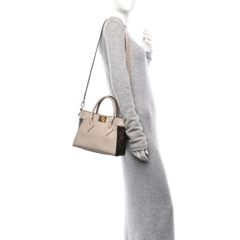 LOUIS VUITTON Calfskin Monogram On My Side PM Greige