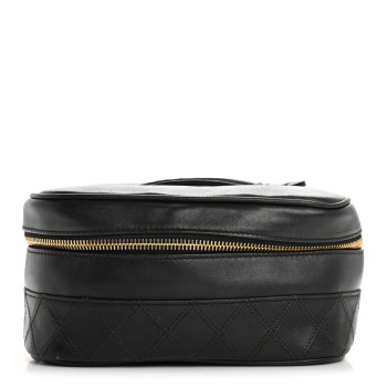 CHANEL Lambskin Vanity Cosmetic Case Black