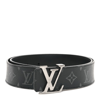 LOUIS VUITTON Monogram Eclipse Taigarama 40mm LV Initiales Reversible Belt 85 34 Black