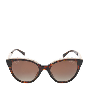 CHANEL Acetate Polarized CC Butterfly Sunglasses 5414-A Tortoise