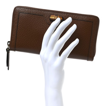 GUCCI Wonka Grain Calfskin Diana Zip Around Continental Wallet Cuir