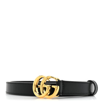 GUCCI Calfskin Double G 20mm Belt 90 36 Black