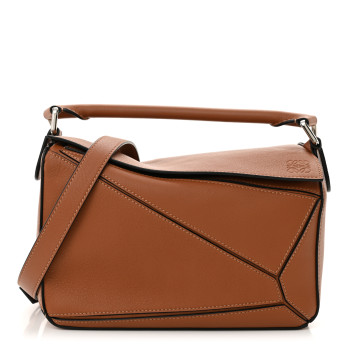 LOEWE Calfskin Small Puzzle Bag Tan