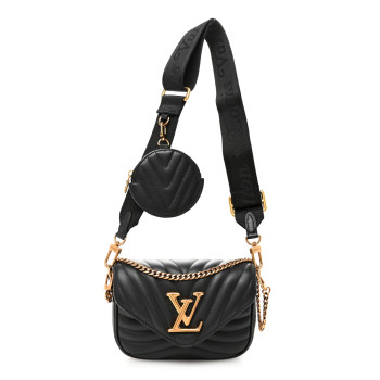 LOUIS VUITTON Calfskin New Wave Multi Pochette Black