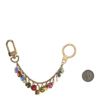 LOUIS VUITTON Metal Enamel Pastilles Key Chain Bag Charm Multicolor