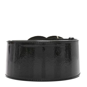 CHANEL Patent CC Wide Belt 70 28 Black