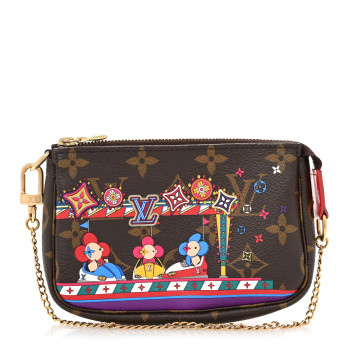 LOUIS VUITTON Monogram 2020 Christmas Animation Bumper Cars Mini Pochette Accessories Coquelicot