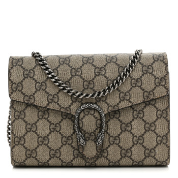 GUCCI GG Supreme Monogram Mini Dionysus Chain Wallet Beige Taupe