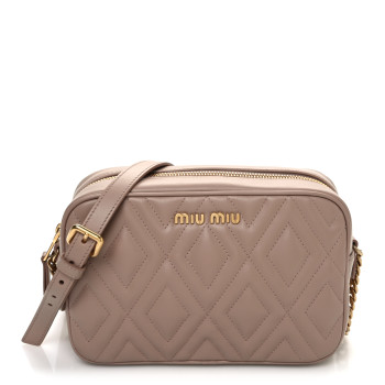 MIU MIU Soft Calf Quilted Camera Bag Cipria