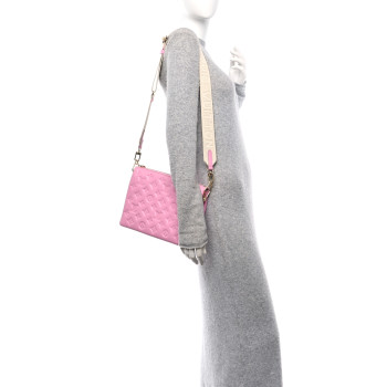 LOUIS VUITTON Lambskin Embossed Monogram Coussin PM Rose Bonbon