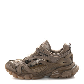 BALENCIAGA Rubber Mesh Monocolor Clear Sole Womens Track.2 Open Sneakers 39 Dark Beige