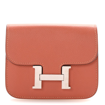 HERMES Evercolor Constance Slim Wallet Blush