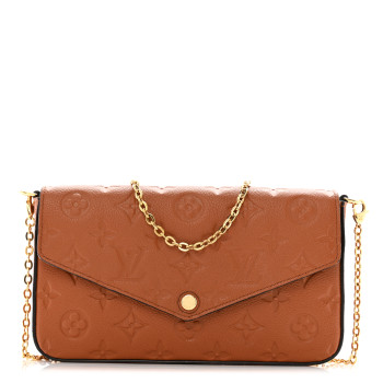 LOUIS VUITTON Empreinte Pochette Felicie Chain Wallet Cognac
