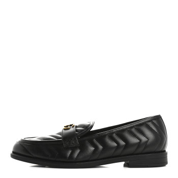 GUCCI Nappa Matelasse Double G Marmont Loafers 41 Black