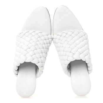 BOTTEGA VENETA Nappa Padded Intreccio The Curve Sandals 39.5 Optic White