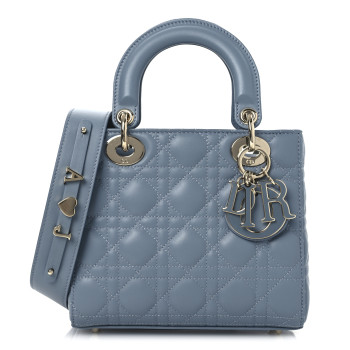 CHRISTIAN DIOR Lambskin Cannage Small My ABCDior Lady Dior Cloud Blue