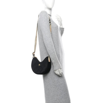 BURBERRY Nylon Horseshoe Crossbody Bag Black