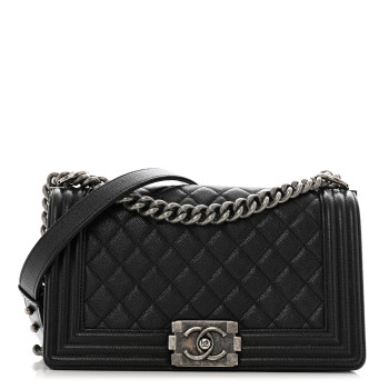 CHANEL Caviar Quilted Medium Boy Flap Black