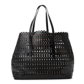 ALAIA Lux Calfskin Vienne Large Mina Tote Black