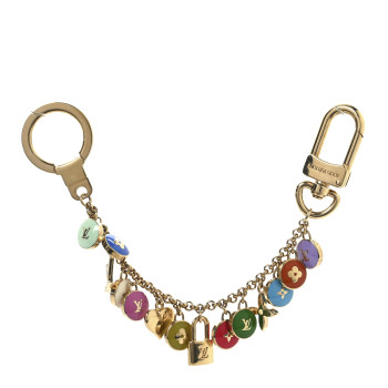 LOUIS VUITTON Metal Enamel Pastilles Key Chain Bag Charm Multicolor