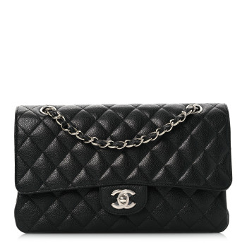 CHANEL Caviar Quilted Medium Double Flap Black