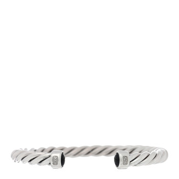 DAVID YURMAN Sterling Silver Onyx 6mm Cable Classic Cuff Bracelet