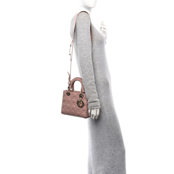 CHRISTIAN DIOR Lambskin Cannage Small My ABCDior Lady Dior Fard