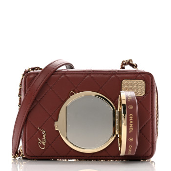 CHANEL Lambskin Quilted Coco Click Bag Burgundy