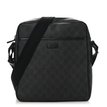 GUCCI GG Supreme Monogram Messenger Bag Black Grey
