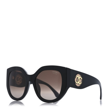 CHANEL Acetate Butterfly CC Sunglasses 5550-A Black